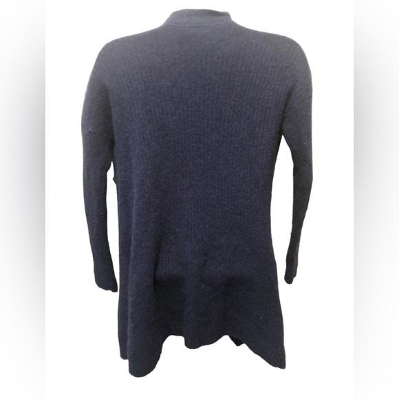 Griffin 100% Cashmere Open Cardigan Sz. M Navy Blue Long Sleeve Cascade Front - Picture 4 of 6